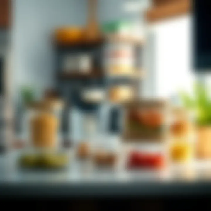 Aesthetic Appeal of Plastic Containers in Kitchen Stylish kitchen featuring aesthetic plastic containers for food preservation