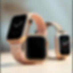 Elegant display of rhinestone cases for Apple Watch showcasing their intricate design.