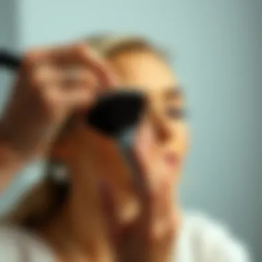 Demonstrating the proper technique for applying brush cleaner