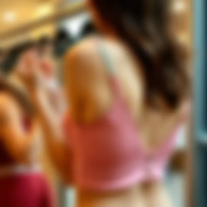 Comparison of various backless underwire bra styles on display