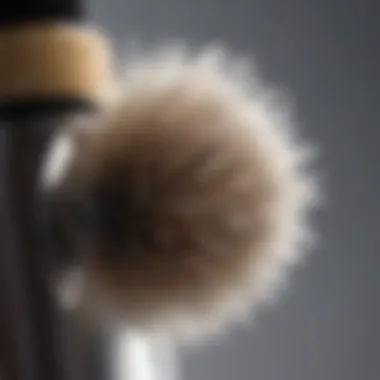 Close-up of a barber neck duster highlighting its eco-friendly materials.