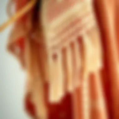 Close-up of intricate tassel details on a beach cover-up
