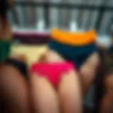 A variety of belly panties showcasing diverse styles and colors