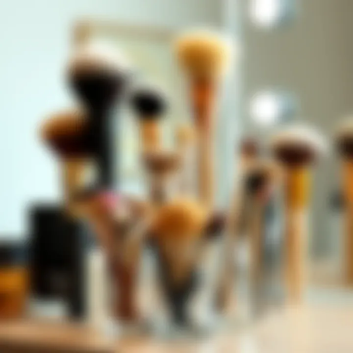 Various dry makeup brush cleaners displayed elegantly