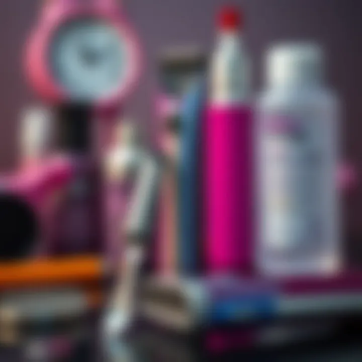 Close-up of bikini trimmer maintenance tools
