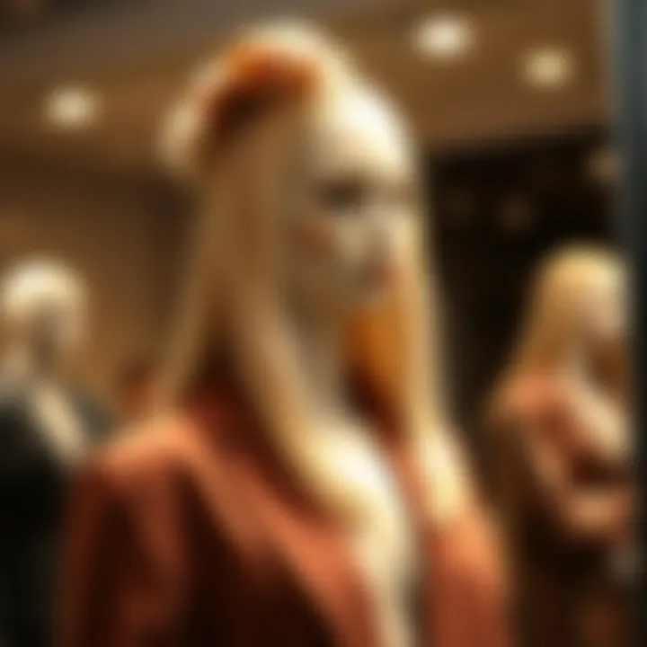 Elegant blonde hair mannequin showcasing the latest fashion trends