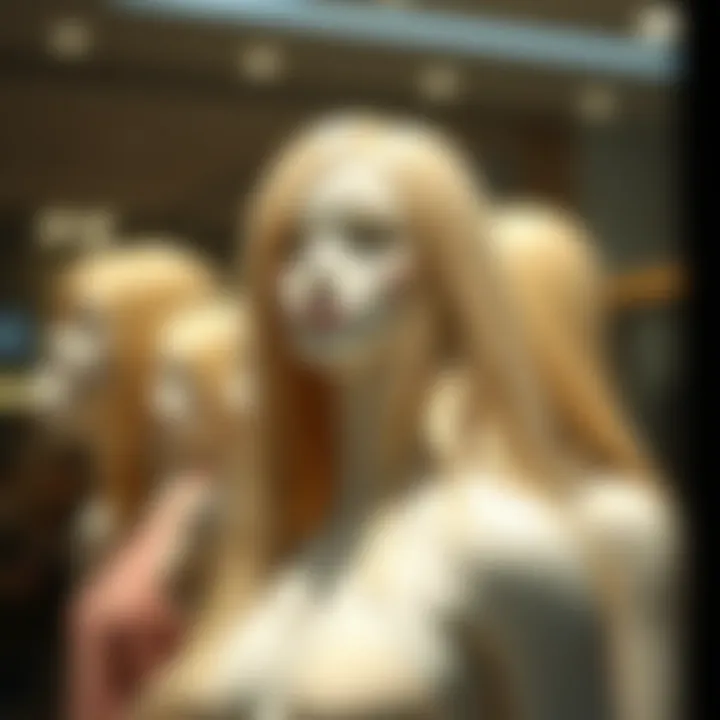 Artistic representation of blonde hair mannequins in marketing strategy