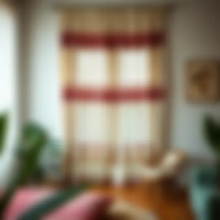 A serene room setting where a bohemian door curtain enhances the overall ambiance