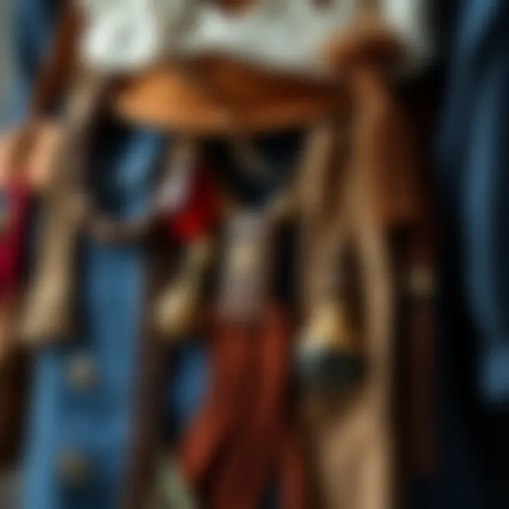 Collection of accessories complementing bohemian work clothes