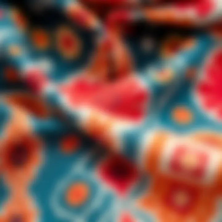 Close-up of unique fabric patterns used in bohemian work attire