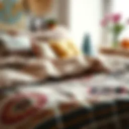 Cozy bohemian duvet cover with intricate patterns