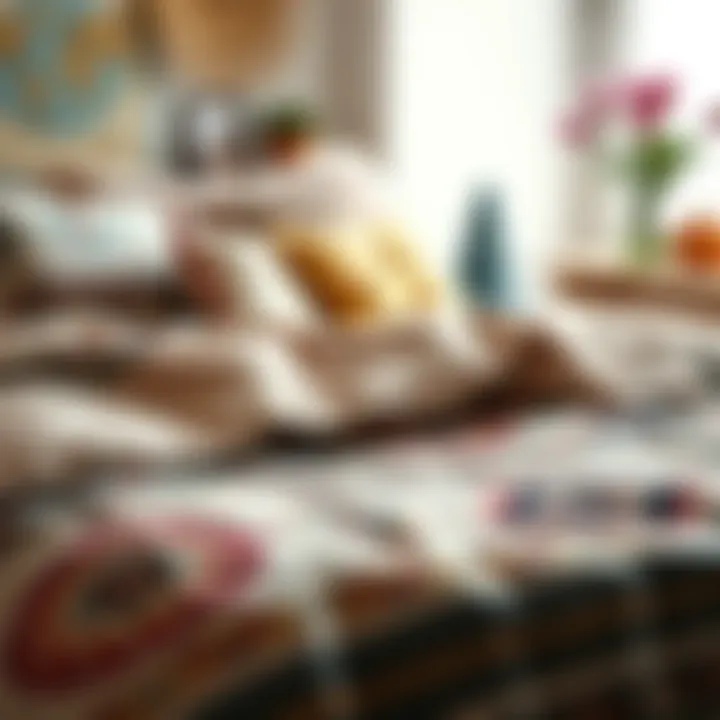 Cozy bohemian duvet cover with intricate patterns