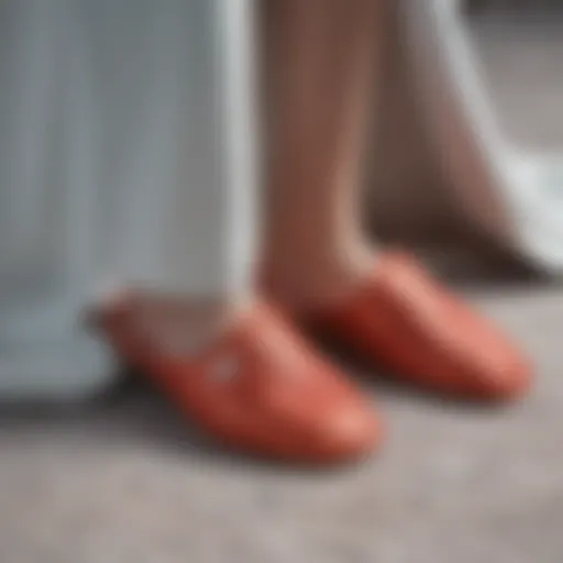 Close-up of breathable slipper fabric showcasing ventilation