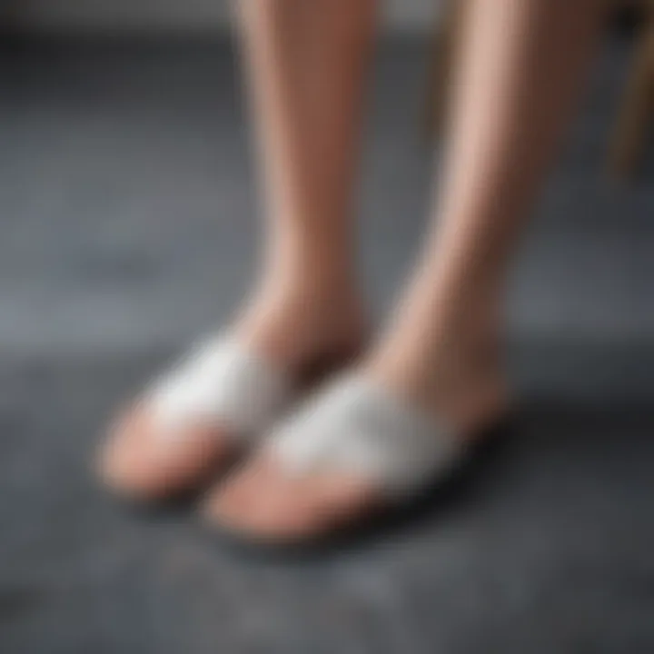 Diagram illustrating moisture control features of breathable slippers