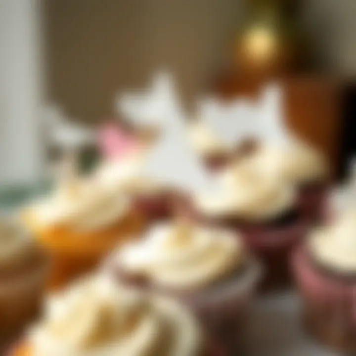 Themed cupcake picks reflecting wedding motifs