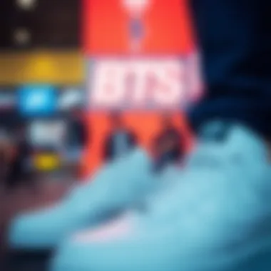 Marketing visuals from the BTS and Air Force 1 collaboration
