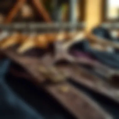 Materials used in buckle tops displayed artistically