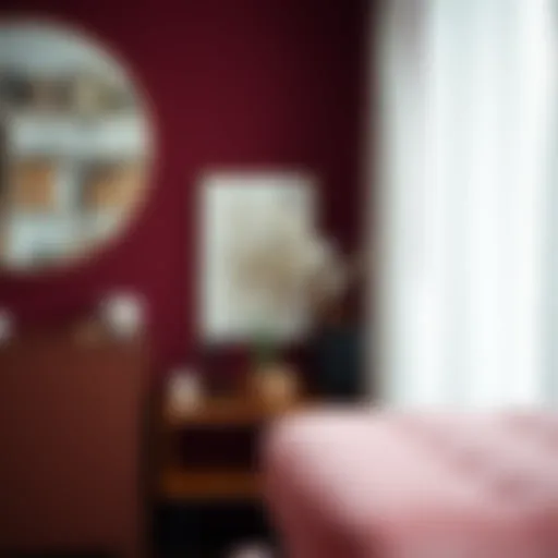 Elegant application of burgundy contact paper in home decor