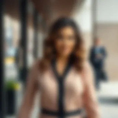 Elegant business dress for curvy figures