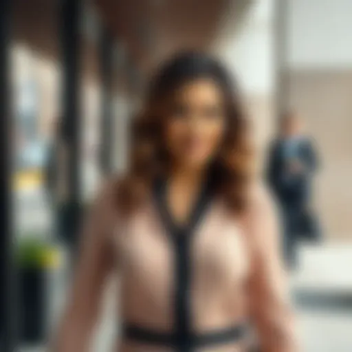 Elegant business dress for curvy figures