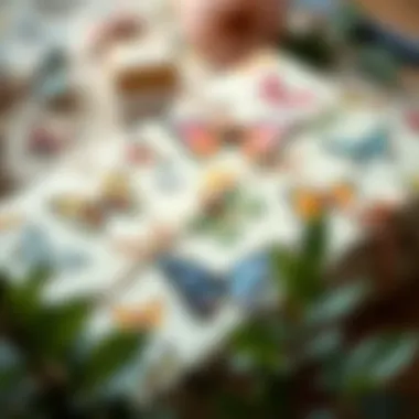 Sustainable materials used in butterfly gift wrapping paper