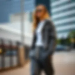 Stylish button-up sweatpants showcased on a model in a trendy urban setting