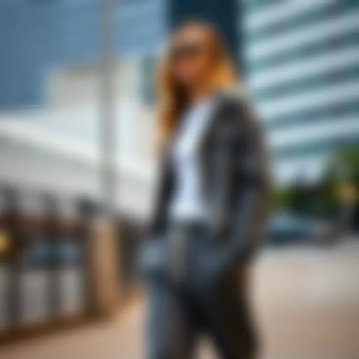 Stylish button-up sweatpants showcased on a model in a trendy urban setting