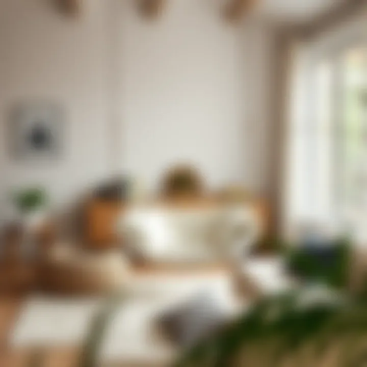 Elegant canvas swing chair in a stylish living room setting