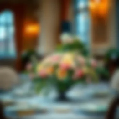 Elegant floral arrangement centerpiece for a tea party