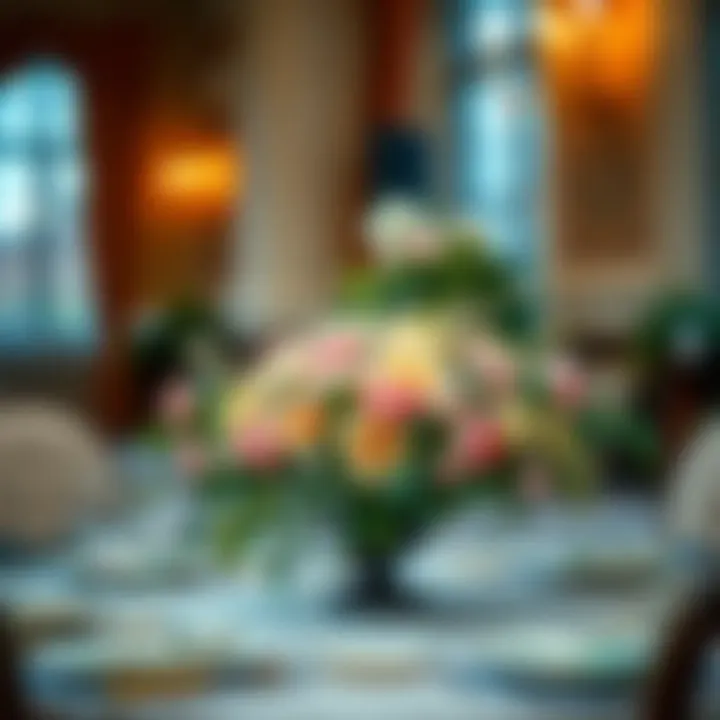 Elegant floral arrangement centerpiece for a tea party