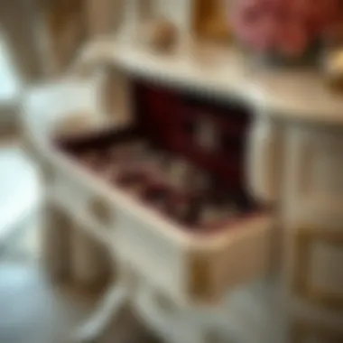 Elegant jewelry drawer placement in a chic interior setting