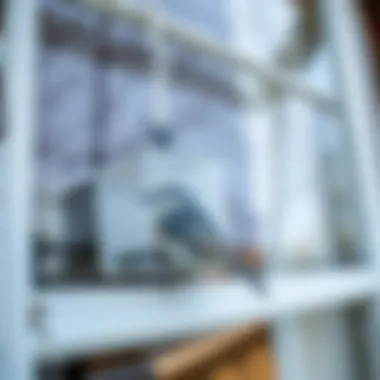 Close-up of a clear plastic bird feeder attached to a window