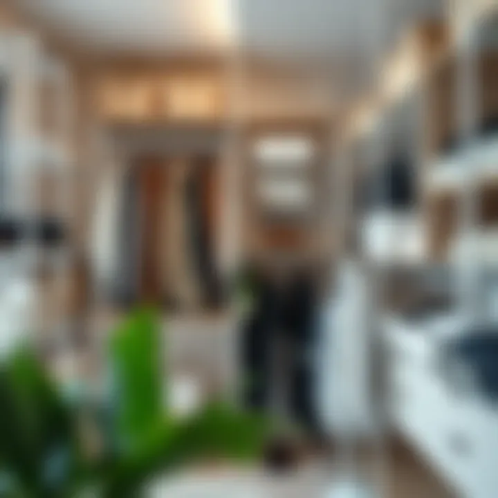 Functional design of clear shelf organizers enhancing wardrobe organization