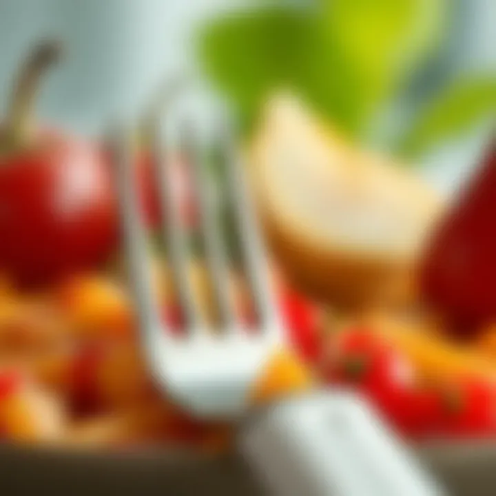 Close-up of sustainable materials used in the portable fork's design