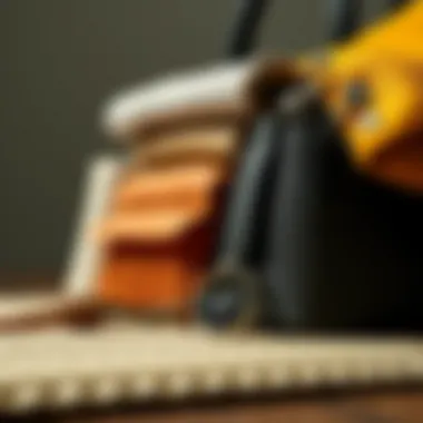 Materials and Textures An array of materials used in the creation of the Coach Lane shoulder bag