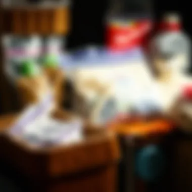 A collection of various items stored in jumbo vacuum seal bags