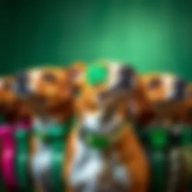 An array of stylish St. Patrick's Day collars displayed together