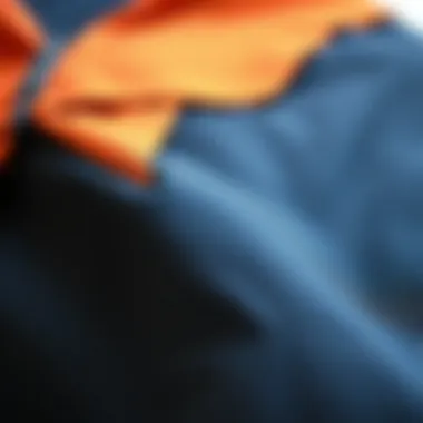 Detailed view of butterfly pants fabric texture