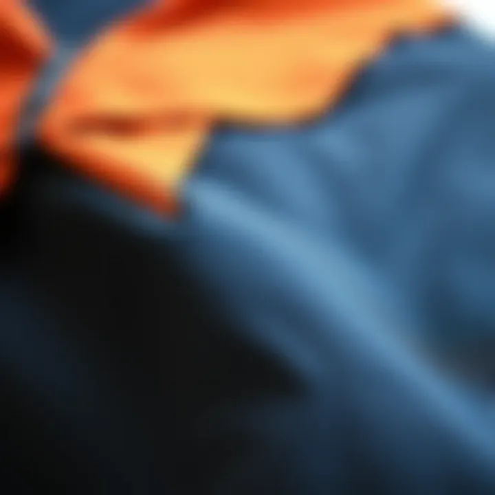 Detailed view of butterfly pants fabric texture