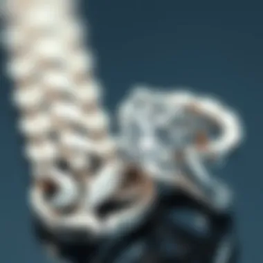 Close-up of 925 silver jewelry highlighting its shine and quality