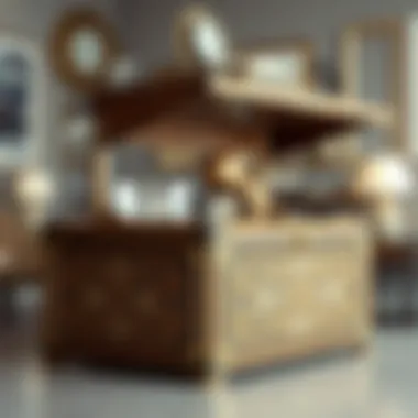 Elegant large poster storage box with intricate design