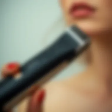 Close-up of a trimmer with ergonomic design