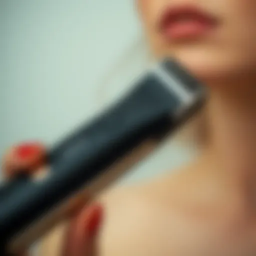 Close-up of a trimmer with ergonomic design