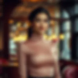 Elegant long sleeve turtleneck bodycon dress in a chic setting