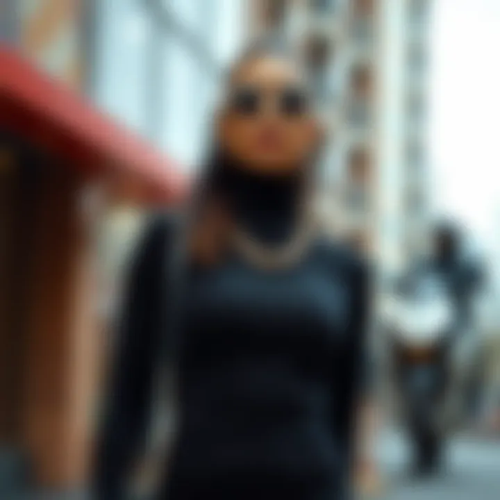 Stylish accessorized look featuring a long sleeve turtleneck bodycon dress