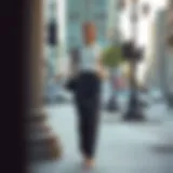 Elegant wide leg trousers in a chic urban setting