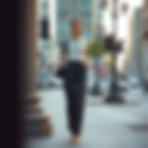 Elegant wide leg trousers in a chic urban setting