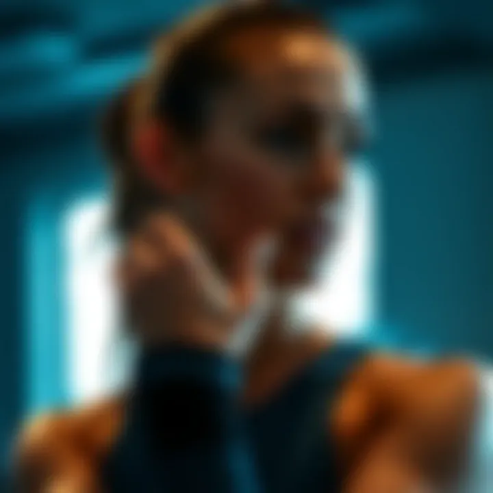 Athlete wearing compression wristbands during workout.