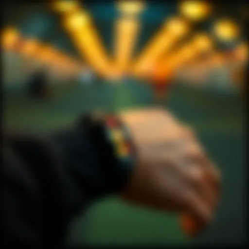 Fashionable compression wristband displaying modern design.