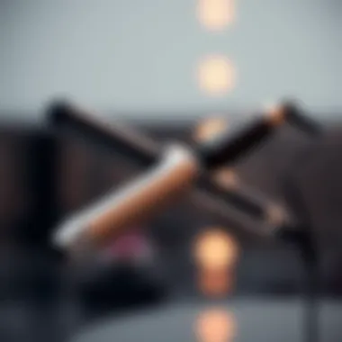 A sleek cordless automatic curling iron showcasing its modern design.